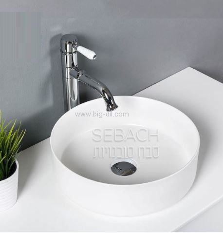 כיור מונח נוגה 133134 לבן מבריק כיור מונח נוגה 133134 לבן מבריק