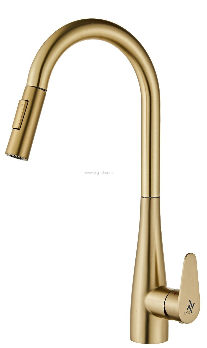 ברז נשלף כפיר זהב מוברש ברז נשלף כפיר זהב מוברש