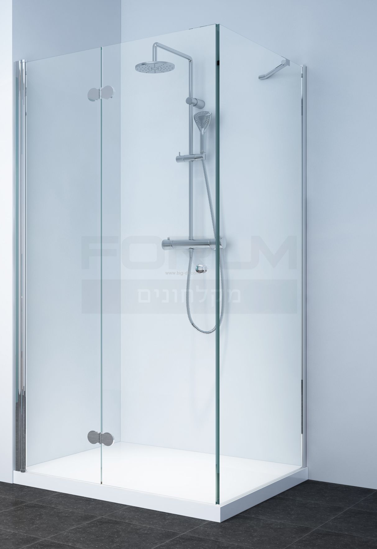 מקלחון פינתי 2801DF מידות 65-100 מקלחון פינתי 2801DF מידות 65-100