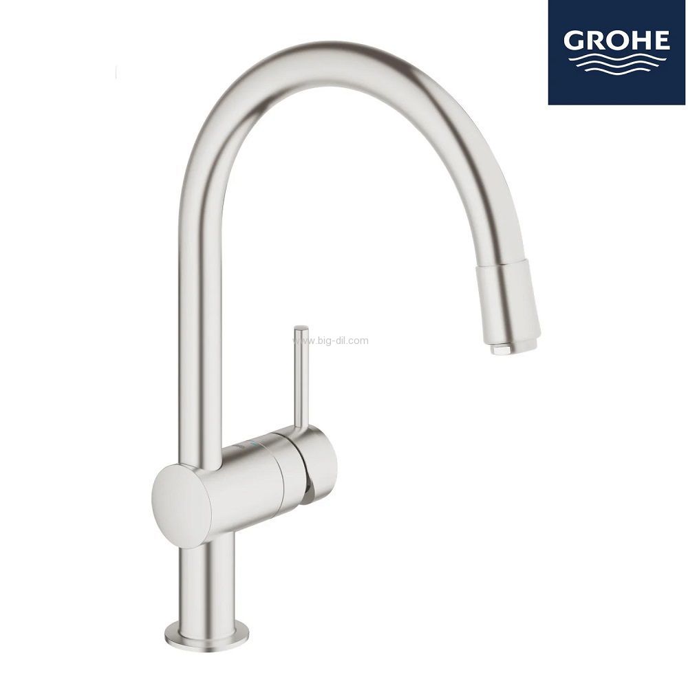 ברז מטבח גרואה נשלף מינטה נירוסטה מוברש GROHE32918DCO ברז מטבח גרואה נשלף מינטה נירוסטה מוברש GROHE32918DCO