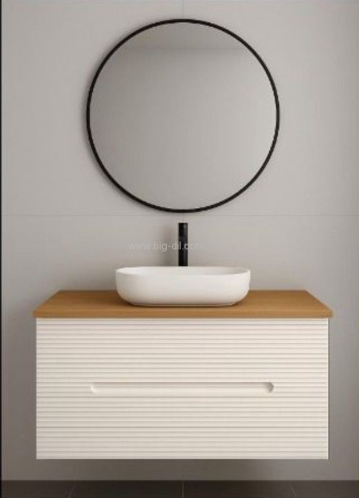 ארון אמבטיה תלוי MALIBU לבן מחורץ 60-100 -PU מוגן מים ארון אמבטיה תלוי MALIBU לבן מחורץ 60-100 -PU מוגן מים