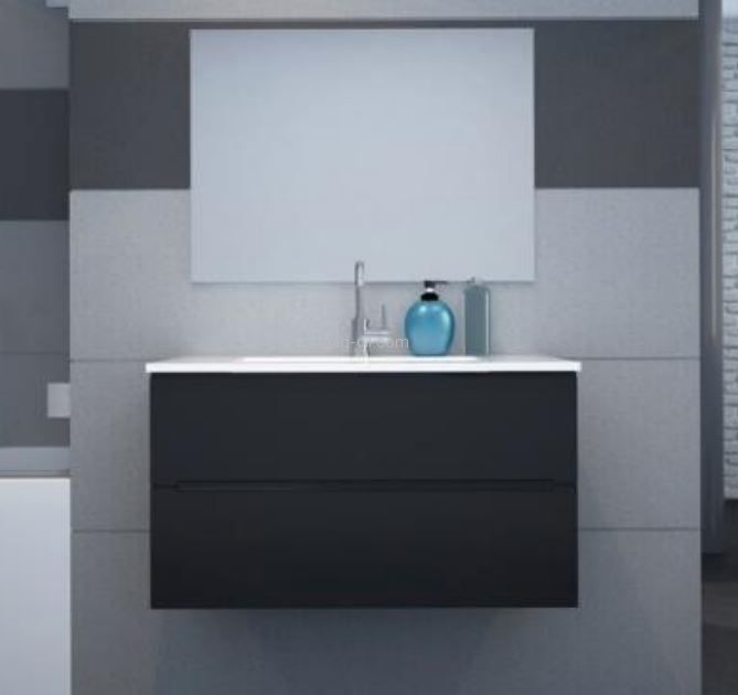 ארון אמבטיה תלוי אודם שחור מט 60-100 -PU מוגן מים ארון אמבטיה תלוי אודם שחור מט 60-100 -PU מוגן מים