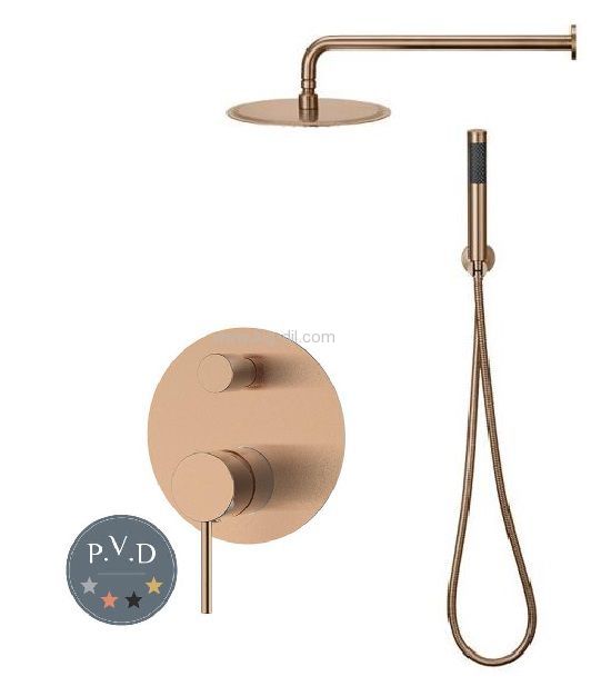 סט 6 חלקים למקלחת מדגל דרך רובי-רוז גולד מוברש סט 6 חלקים למקלחת מדגל דרך רובי-רוז גולד מוברש