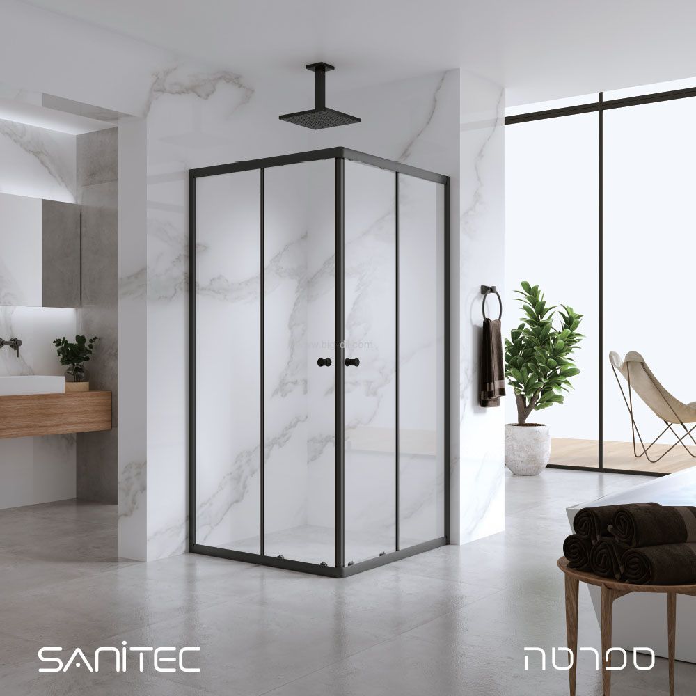 מקלחון פינתי ספרטה הזזה שחור מקלחון פינתי ספרטה הזזה שחור