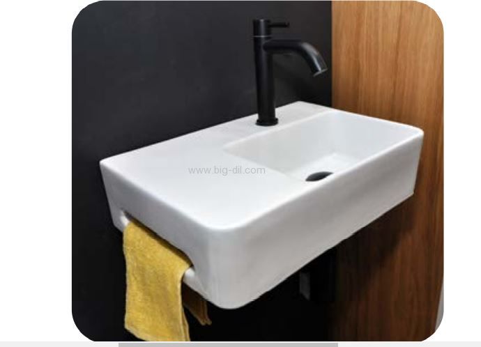 כיור אמבטיה תלוי דורין 30*46+מתלה מגבת כיור אמבטיה תלוי דורין 30*46+מתלה מגבת