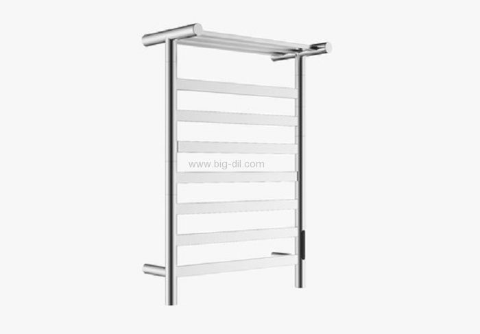 מחמם מגבות ניקל עם מדף מגבות מתקפל ומסך לד מחמם מגבות ניקל עם מדף מגבות מתקפל ומסך לד