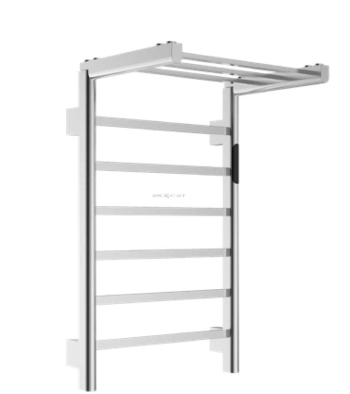 מחמם מגבות ניקל עם מדף מגבות מתקפל ומסך לד מחמם מגבות ניקל עם מדף מגבות מתקפל ומסך לד