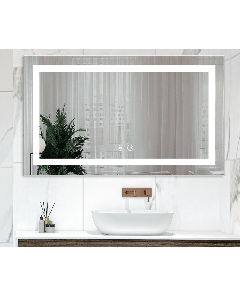 מראה מלבנית 80*100 ס"מ תאורת לד+מפיג אדים מראה מלבנית 80*100 ס"מ תאורת לד+מפיג אדים