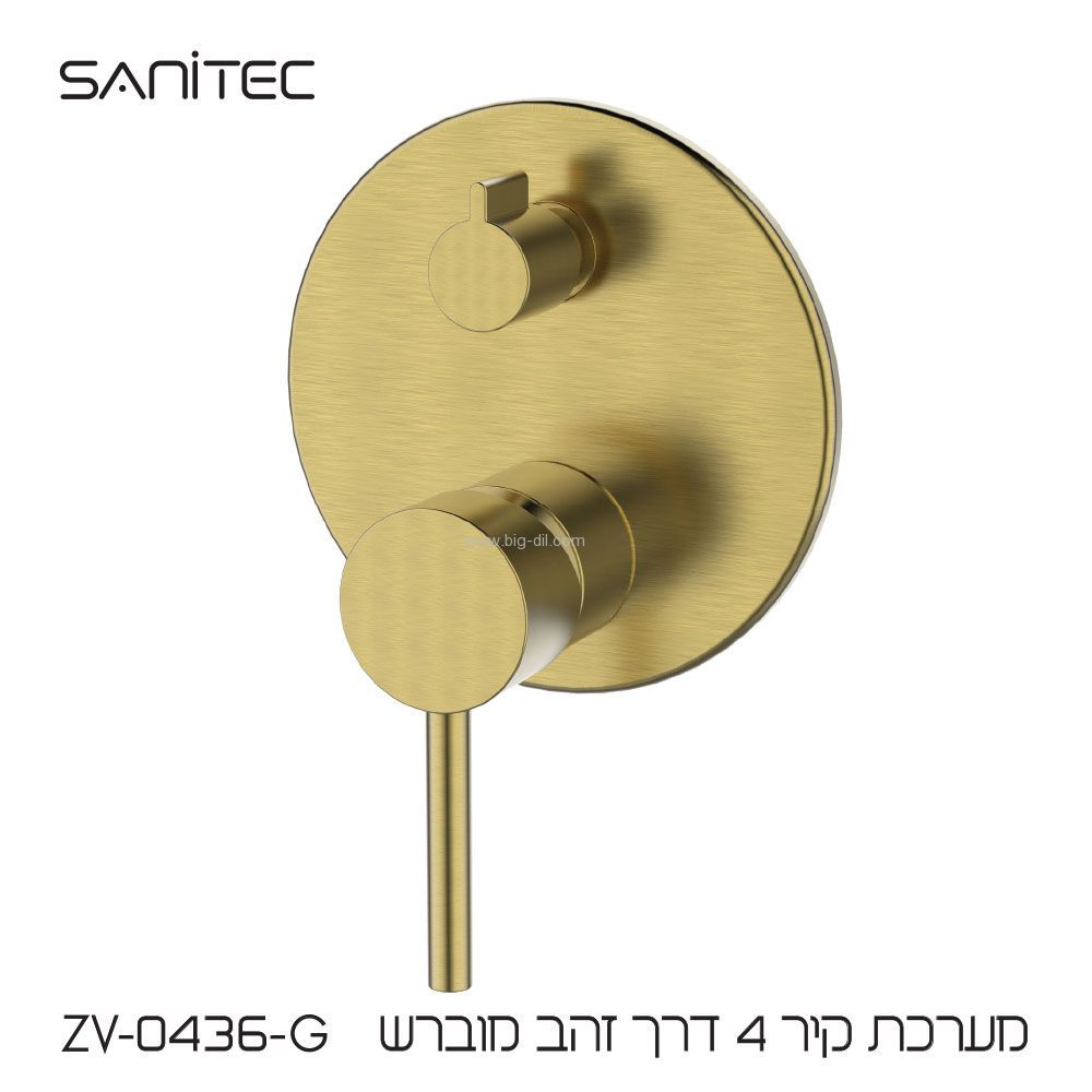 אינטרפוץ למקלחת 4 דרך זהב מוברש אינטרפוץ למקלחת 4 דרך זהב מוברש