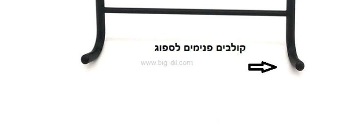 רשת בודדת לתליה על מקלחון שחור מט - תצוגה נוספת