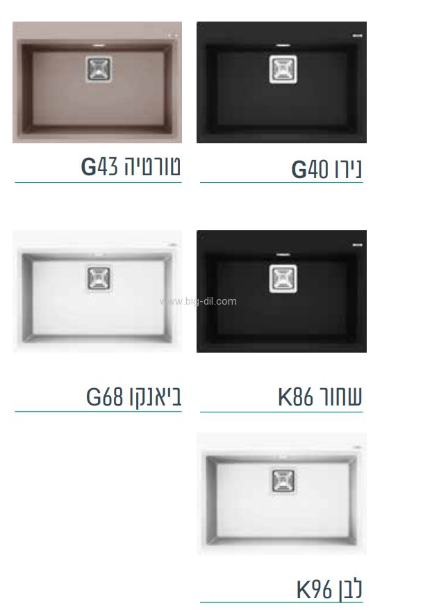 כיור מטבח קריזמה F120 אליצי איטליה 49*69 - תצוגה מקרוב