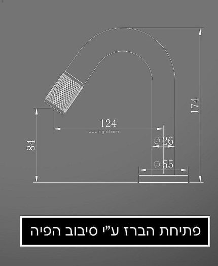 ברז מים קרים גרפיט 1332 - פאיני