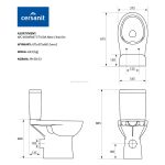 אסלת נכים מונובלוק Cersanit +מושב דגם ETUIDA - פרטים טכניים