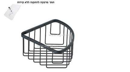 סבוניה פינתית 20*20 ס"מ סימונס שחור מט-ניתן גם ללא קידוח