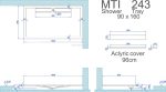 אגנית אקרילית+תעלת ניקוז 100-160/90 - חרס