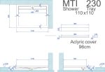 אגנית אקרילית+תעלת ניקוז במידות 100-170/80 - תצוגה נוספת