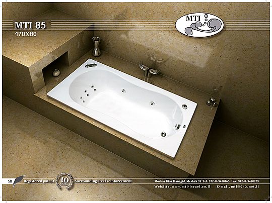 אמבטיה אקרילית +חזוק הקפי170*80 MTI