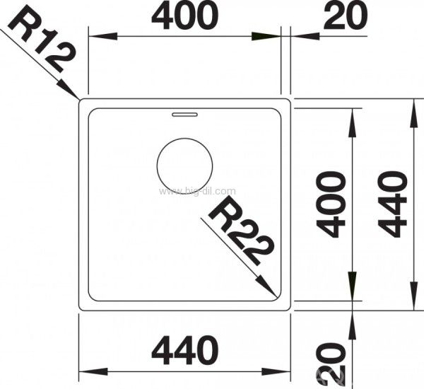 כיור מטבח נירוסטה בלנקו אנדנו BLANCO ANDANO 400 IF - בלנקו