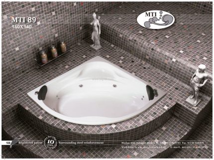 אמבטיה אקרילית  מחוזקת MTI 89  140* 140