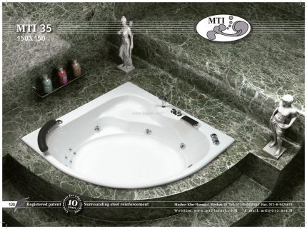 אמבטיה אקרילית  מחוזקת MTI 35  150* 150