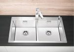 כיור מטבח כפול נירוסטה בלנקו קלארון BLANCO CLARON 400/400 IFA