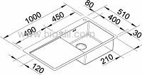 כיור מטבח נירוסטה בלנקו קלארון BLANCO CLARON 5S IF/A - בלנקו