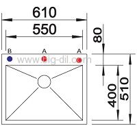 כיור מטבח נירוסטה בלנקו קלארון  BLANCO CLARON 550 IF-A - בלנקו
