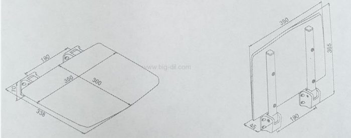 מושבים למקלחון - מושב מקלחת מתקפל רוברטו שחור/לבן 120 ק"ג