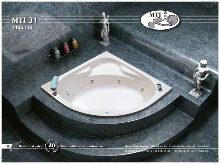 אמבטיה אקרילית  מחוזקת MTI 31  110* 110