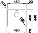 כיור מטבח נירוסטה בלנקו אנדנו BLANCO ANDANO 450 IF - בלנקו