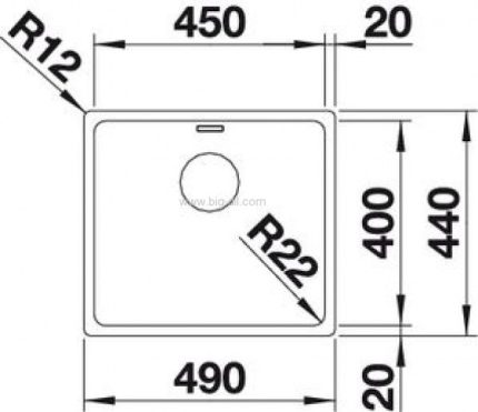 כיור מטבח נירוסטה בלנקו אנדנו BLANCO ANDANO 450 IF - בלנקו
