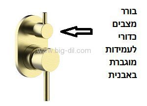 סט 6 חלקים למקלחת אינטרפוץ 4 דרך פליפר-זהב מט - תצוגה מקרוב