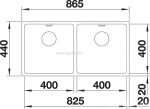 כיור מטבח נירוסטה כפול בלנקו אנדנו BLANCO ANDANO 400/400 IF - בלנקו