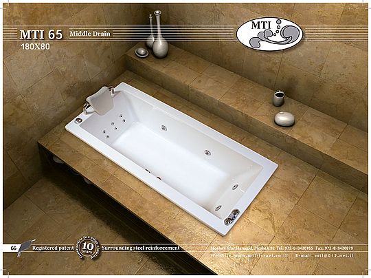 אמבטיה אקרילית +חזוק הקפי180*90 / 180*80 MTI - תצוגה נוספת