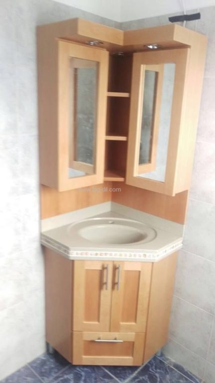 ארון אמבטיה פינתי בכל גודל ועיצוב **ניתן לקבל בכל גודל** - תצוגה נוספת