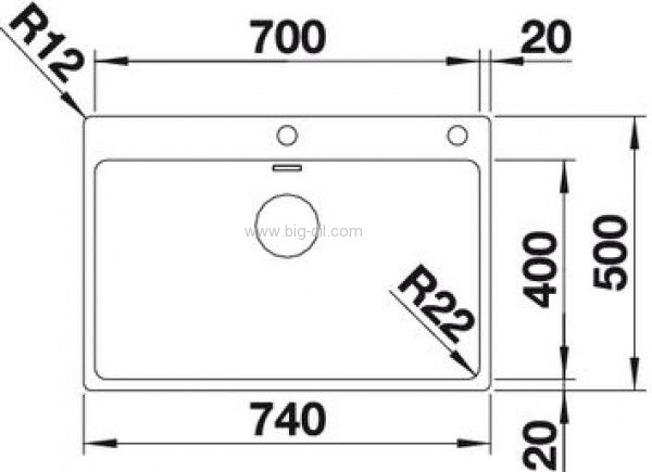 כיור מטבח נירוסטה בלנקו אנדנו BLANCO ANDANO 700 IF/A - בלנקו