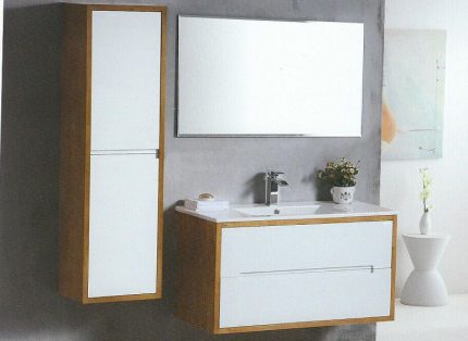 ארון אמבטיה אפוקסי ופורניר דגם מילי 60 ס"מ