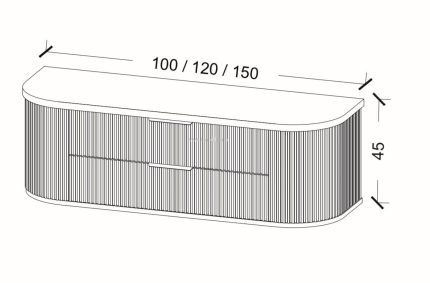 ארון אמבטיה אריה מידות 100-150 ס"מ - תצוגה נוספת