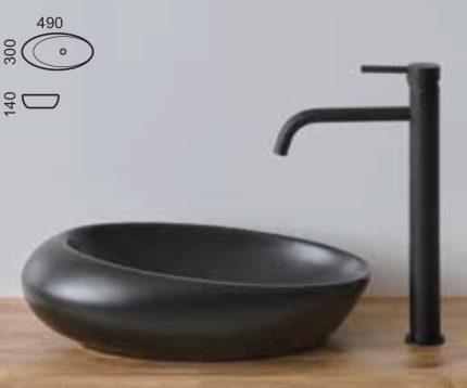 כיור אמבטיה מונח איילין שחור מט 30*49