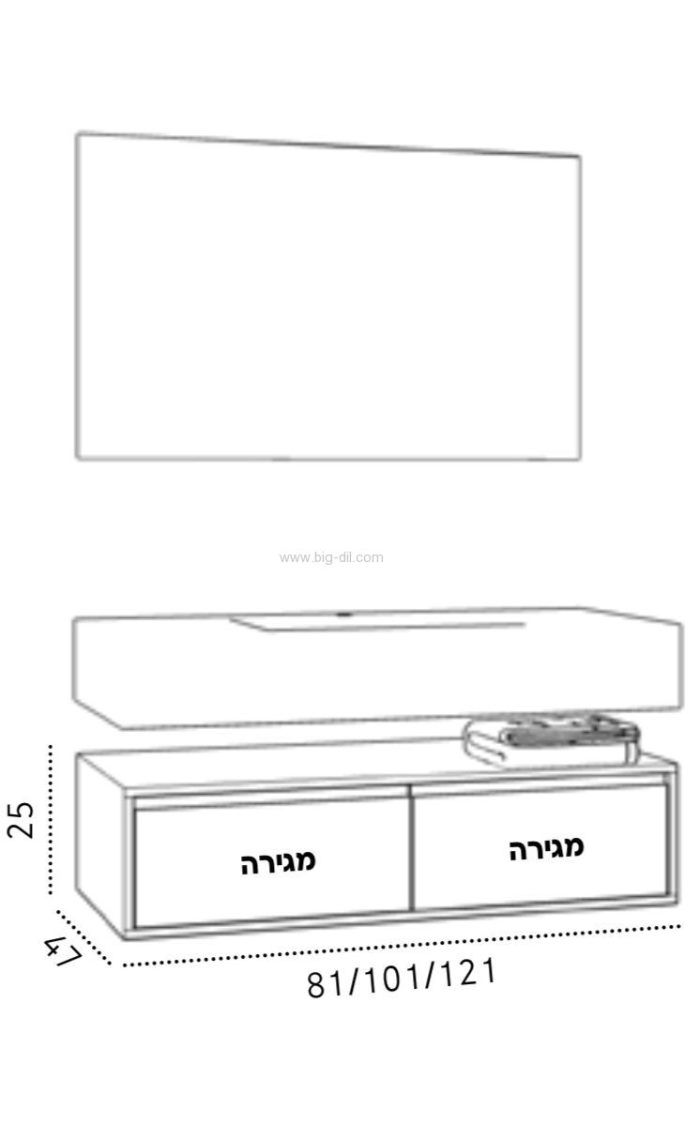 ארון אמבטיה תלוי CAMILLA 80*120 - פרטים טכניים
