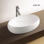 ארון אמבטיה אשלי 60-120 כולל כיור מונח וברז - תצוגה מקרוב