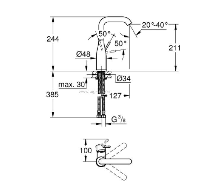 כל הברזים לחדר אמבטיה - ברז לכיור גרואה GROHE 24177KF1