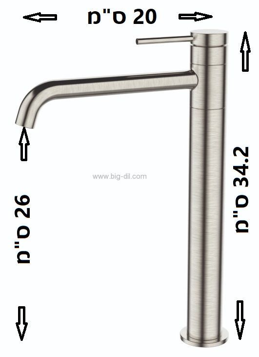 ברז לכיור מונח 24636 גרפיט - פאיני
