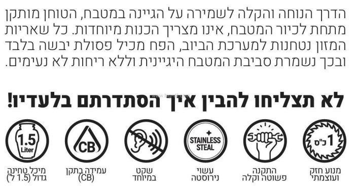 טוחן אשפה חמת חזק ועוצמתי 1 כ"ס HAMAT - תצוגה מקרוב