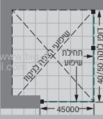 מקלחון פינתי לוקה מידות 68-164*40-62ס"מ. - תצוגה נוספת
