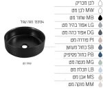 כיור אמבטיה מונח נוגה במבחר גוונים 36*36