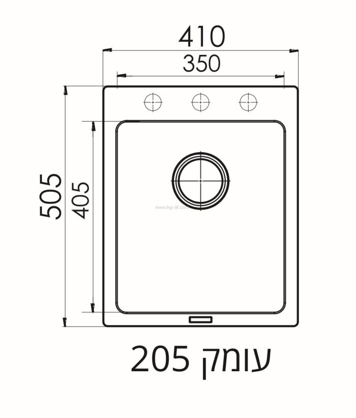 כיור מטבח אופל 41 מידה 50.5*41 - תצוגה מקרוב