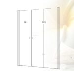 רושס מקלחון חזית פאיטו שחור 132-190 ס"מ -זכוכית אפור/שקוף/פסים/מאסטר ליין