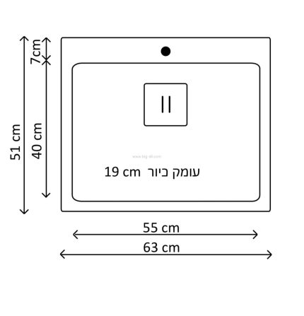 כיור נירוסטה למטבח SWH630 מבית KBA 51*63 - הולנד-KBA