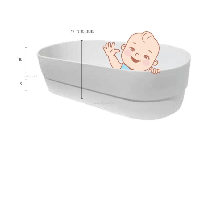 כיור אמבטיה תינוק חצי שולחני גוניור 36.5*60